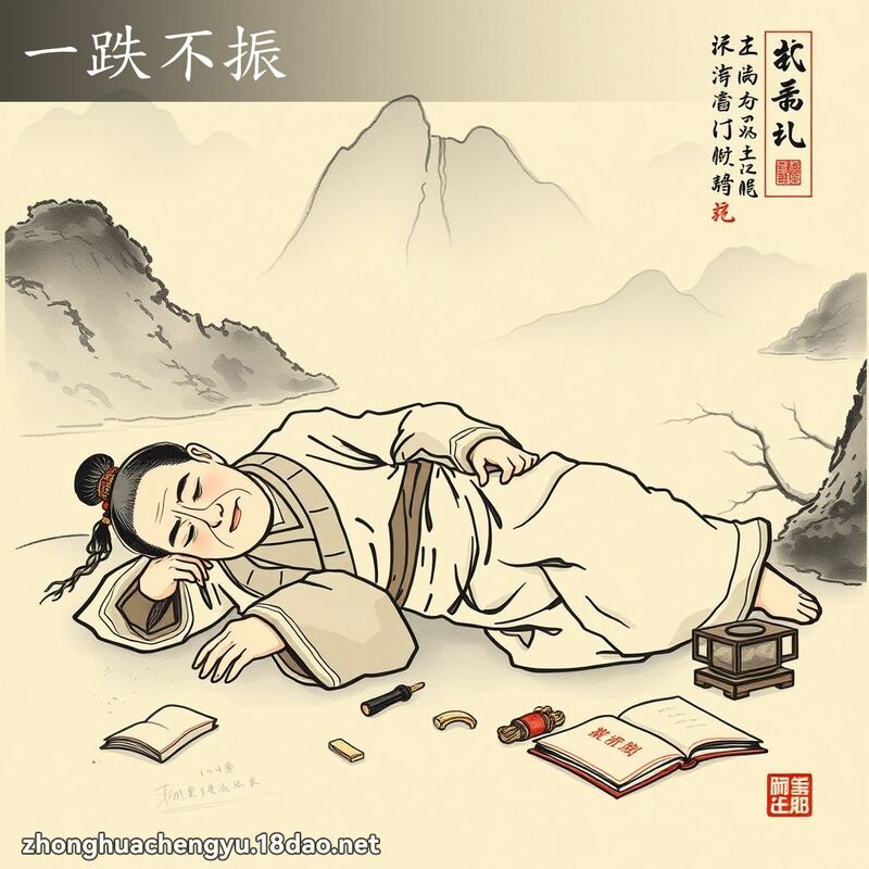 一跌不振 - 中華成語配圖