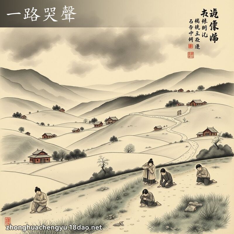 一路哭聲 - 中華成語配圖