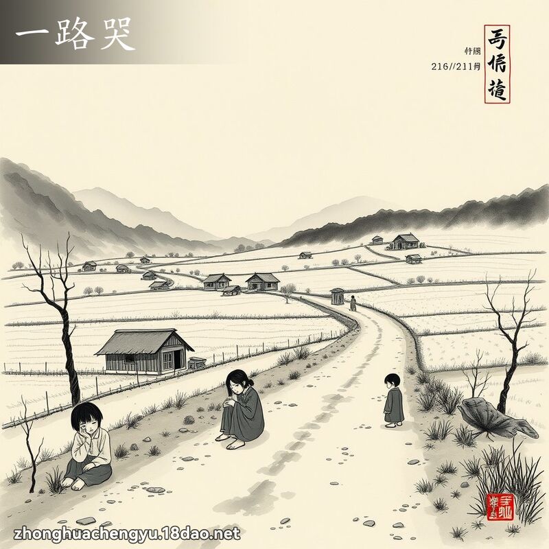 一路哭 - 中华成语配图