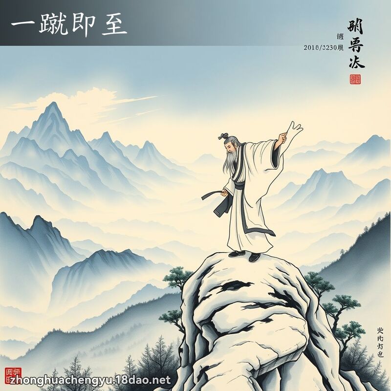 一蹴即至 - 中華成語配圖