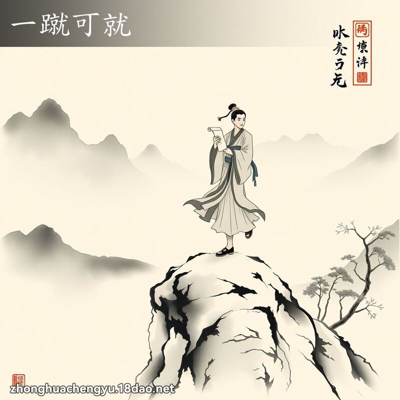 一蹴可就 - 中华成语配图