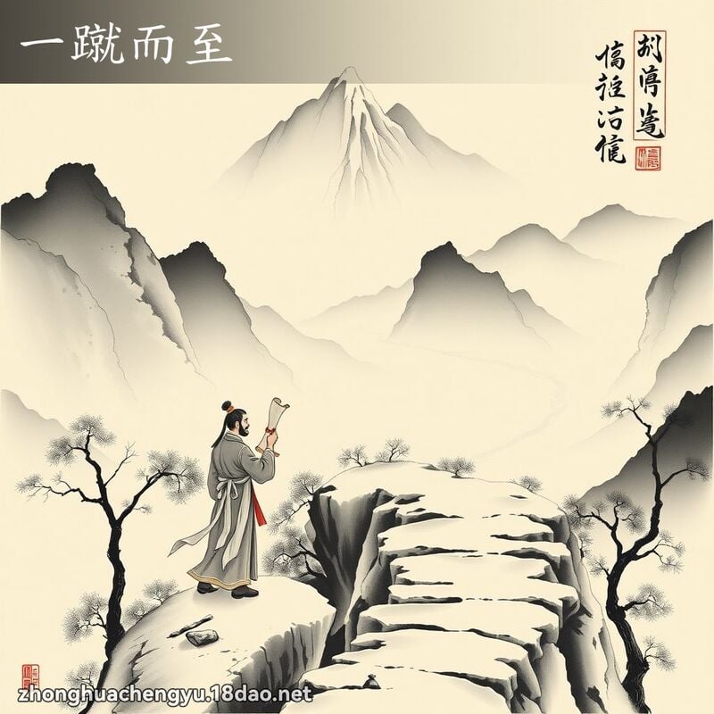 一蹴而至 - 中華成語配圖