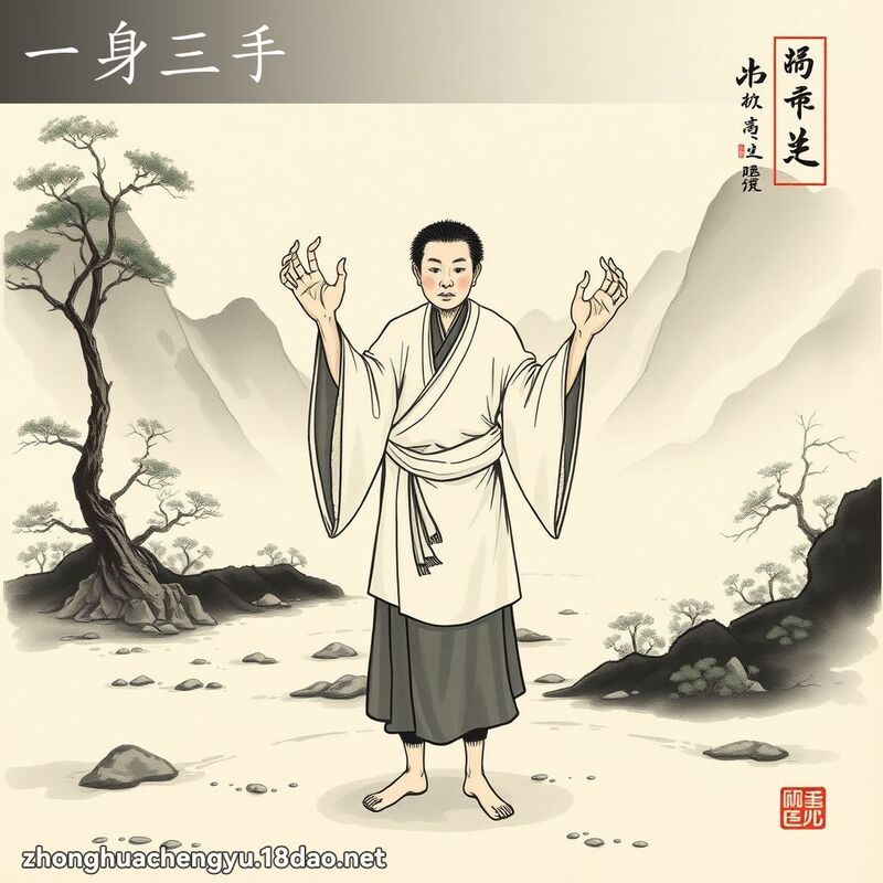一身三手 - 中華成語配圖