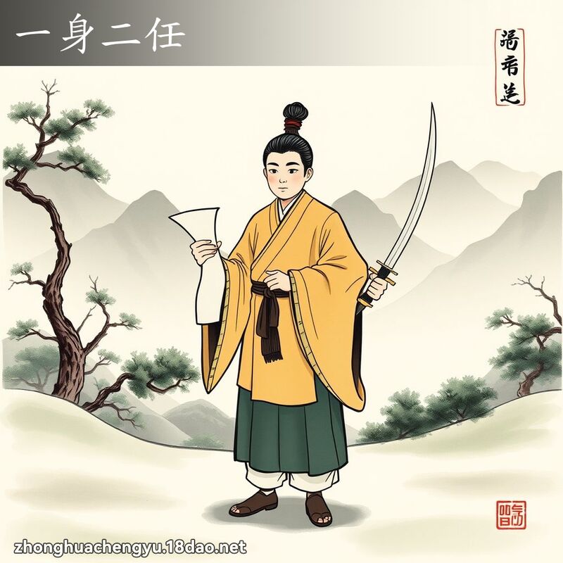 一身二任 - 中華成語配圖
