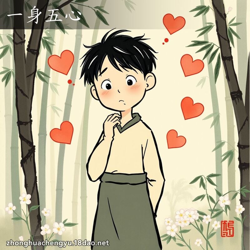 一身五心 - 中華成語配圖