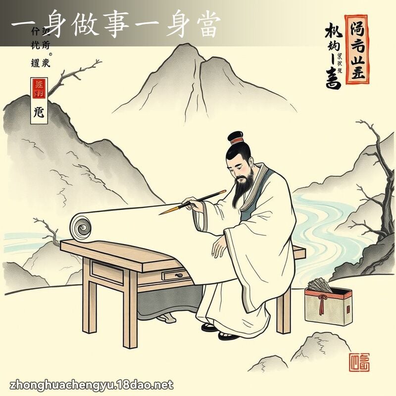 一身做事一身當 - 中華成語配圖