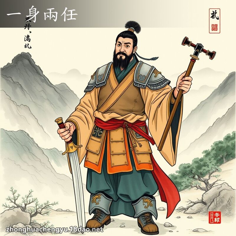 一身兩任 - 中華成語配圖