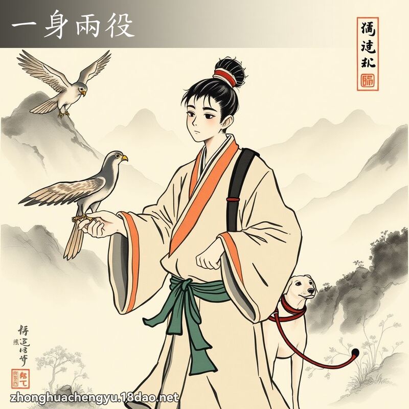 一身两役 - 中华成语配图