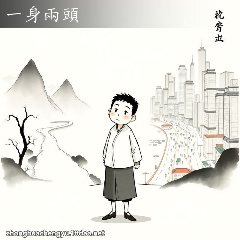 一身两头 - 中华成语配图