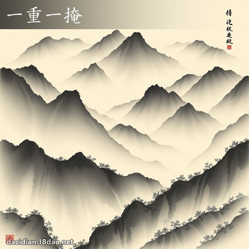 一重一掩 - 中华成语配图