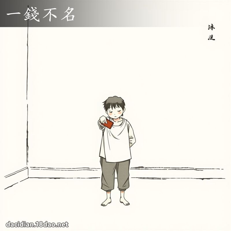 一钱不名 - 中华成语配图