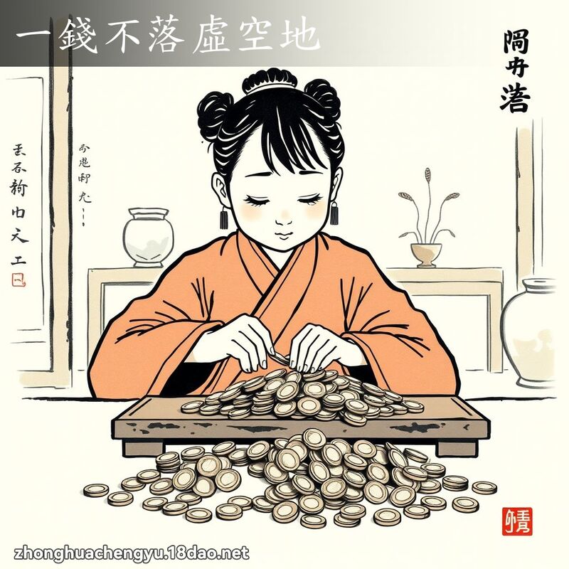 一錢不落虛空地 - 中華成語配圖