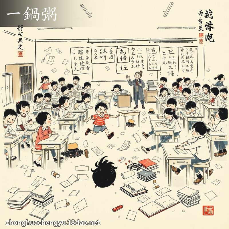 一锅粥 - 中华成语配图