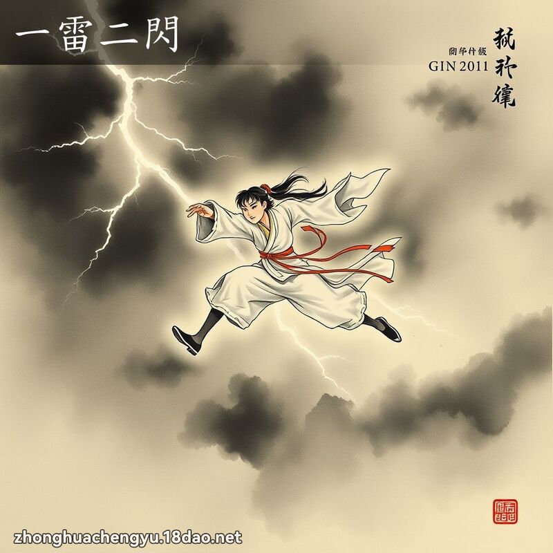 一雷二闪 - 中华成语配图