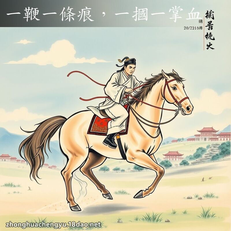 一鞭一條痕，一摑一掌血 - 中華成語配圖