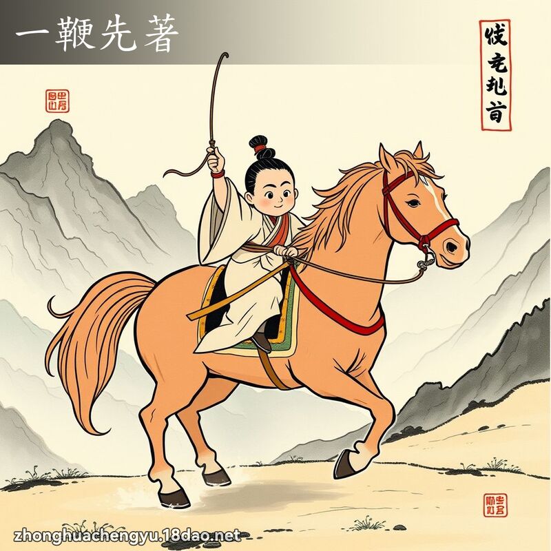 一鞭先著 - 中華成語配圖