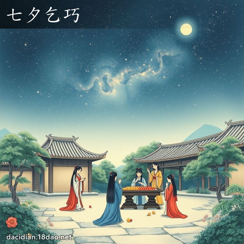 七夕乞巧 配图
