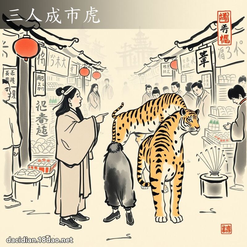 三人成市虎 配图