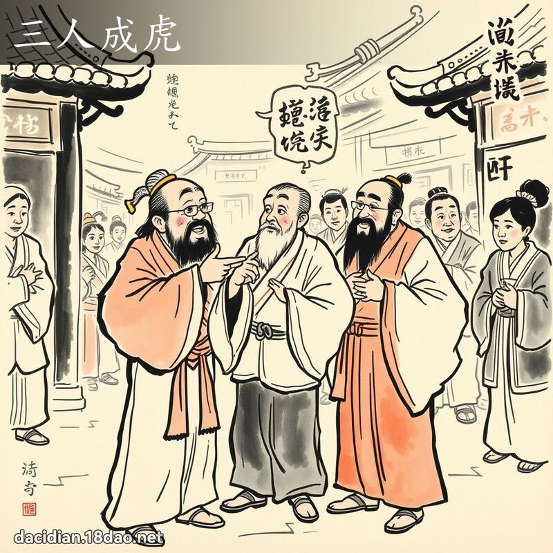 三人成虎 配图