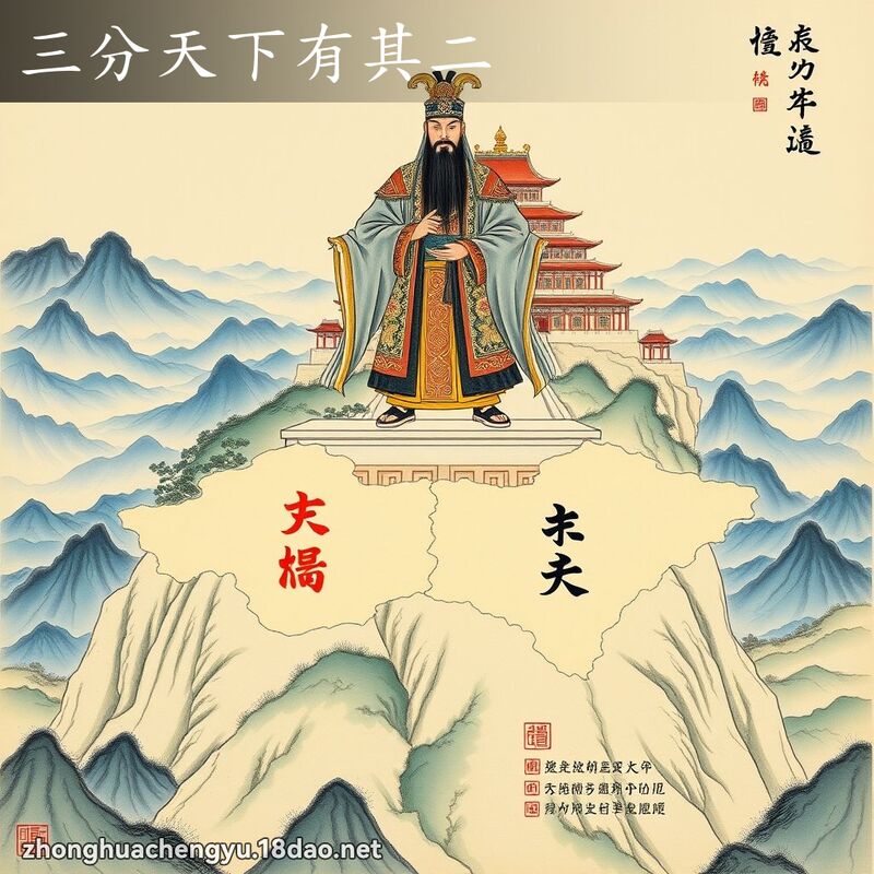 三分天下有其二 - 中华成语配图