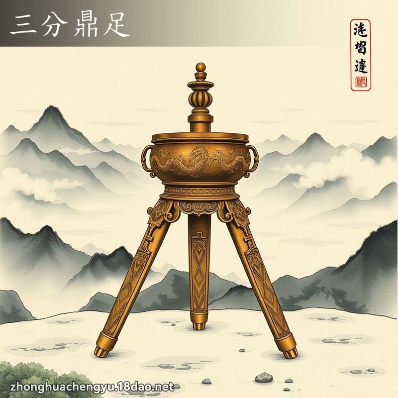 三分鼎足 - 中华成语配图