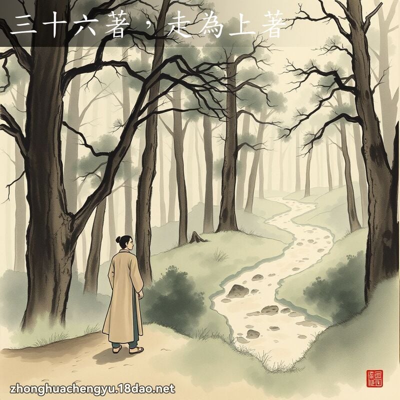 三十六著，走為上著 - 中華成語配圖