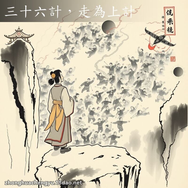 三十六計，走為上計 - 中華成語配圖