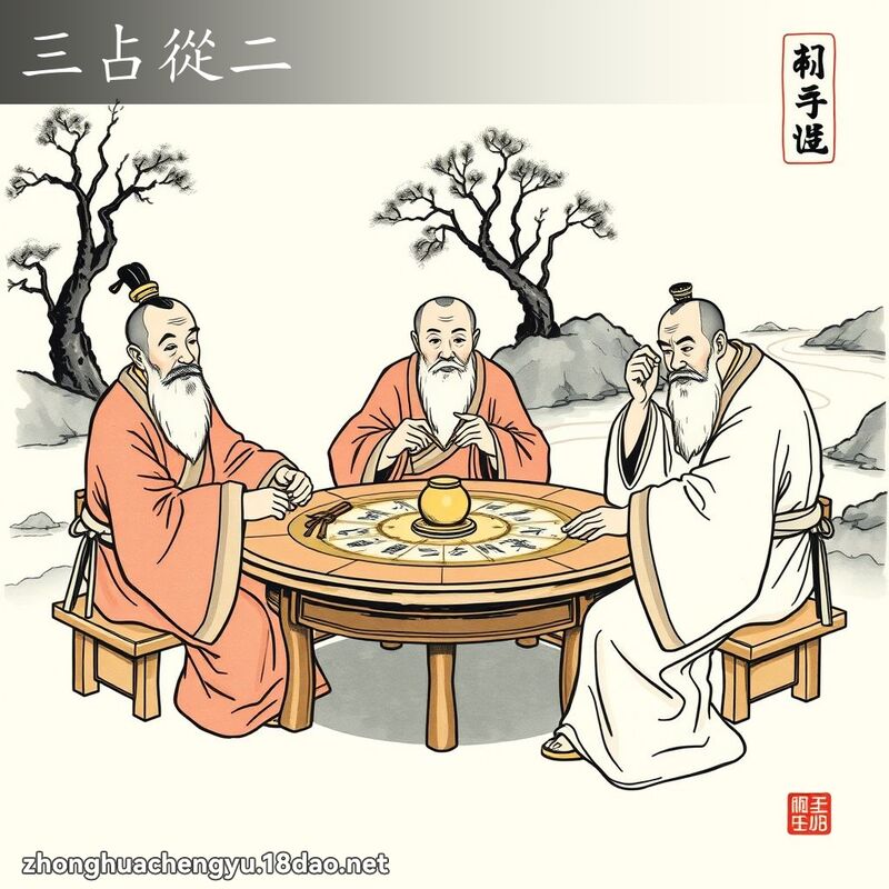 三占從二 - 中華成語配圖