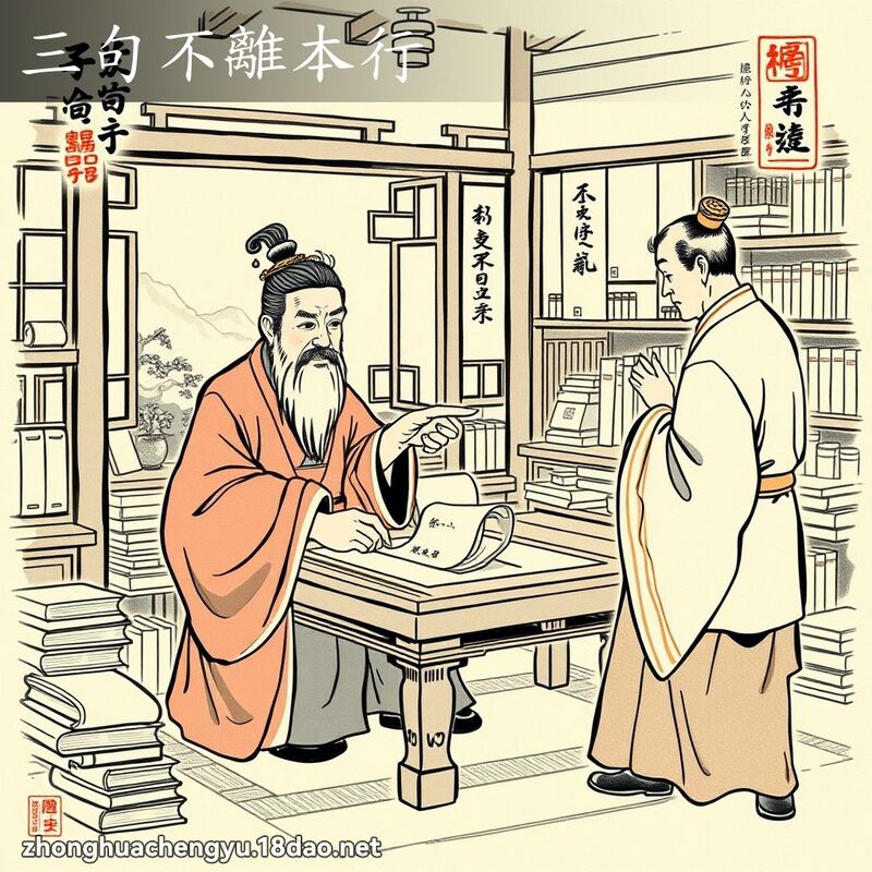 三句不离本行 - 中华成语配图