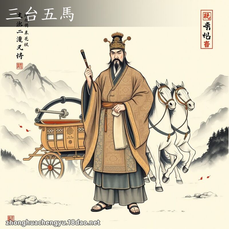 三台五馬 - 中華成語配圖