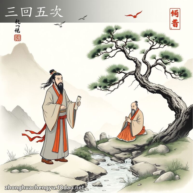 三回五次 - 中华成语配图
