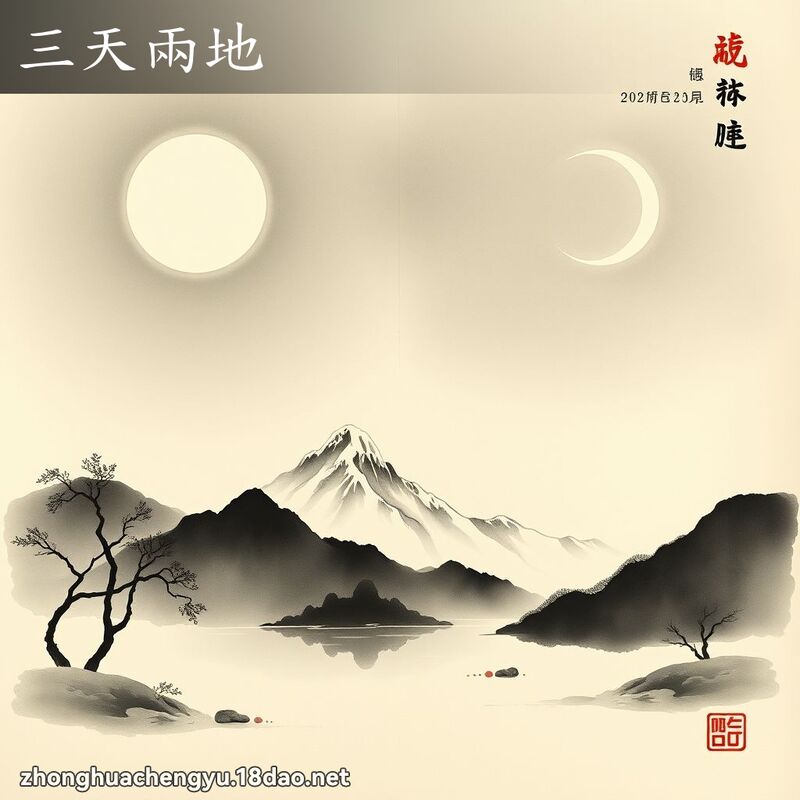 三天两地 - 中华成语配图