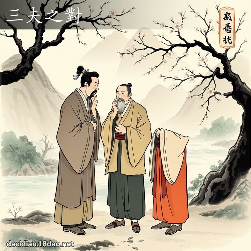 三夫之对 - 中华成语配图