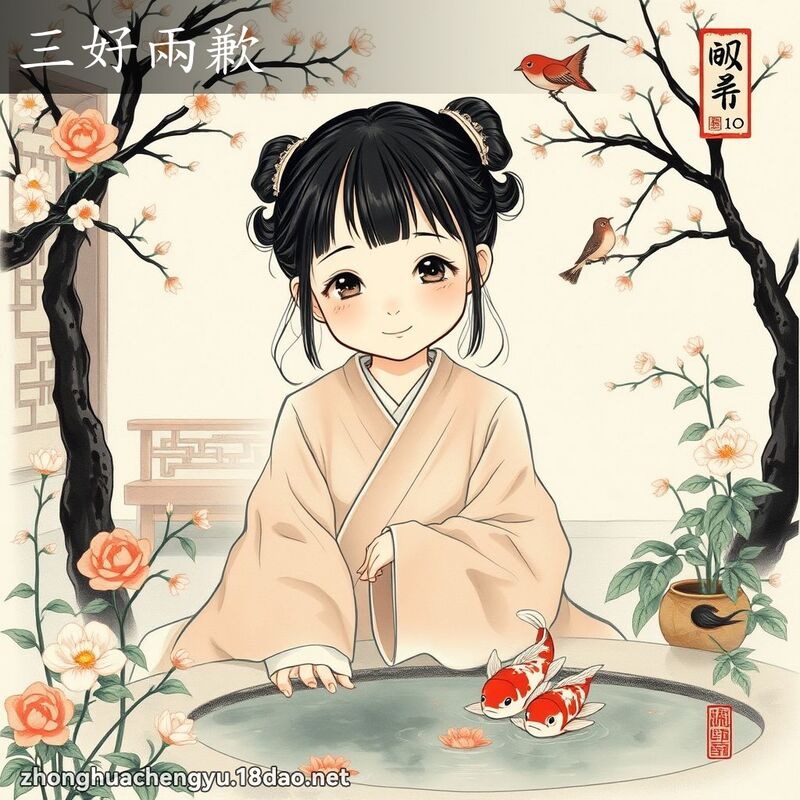 三好两歉 - 中华成语配图