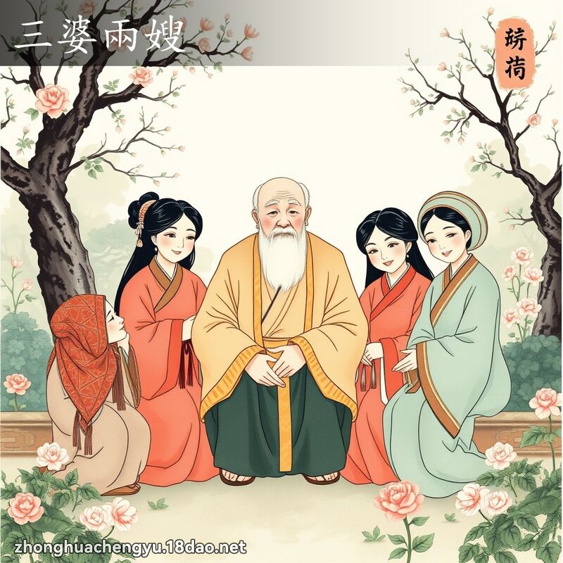 三婆两嫂 - 中华成语配图