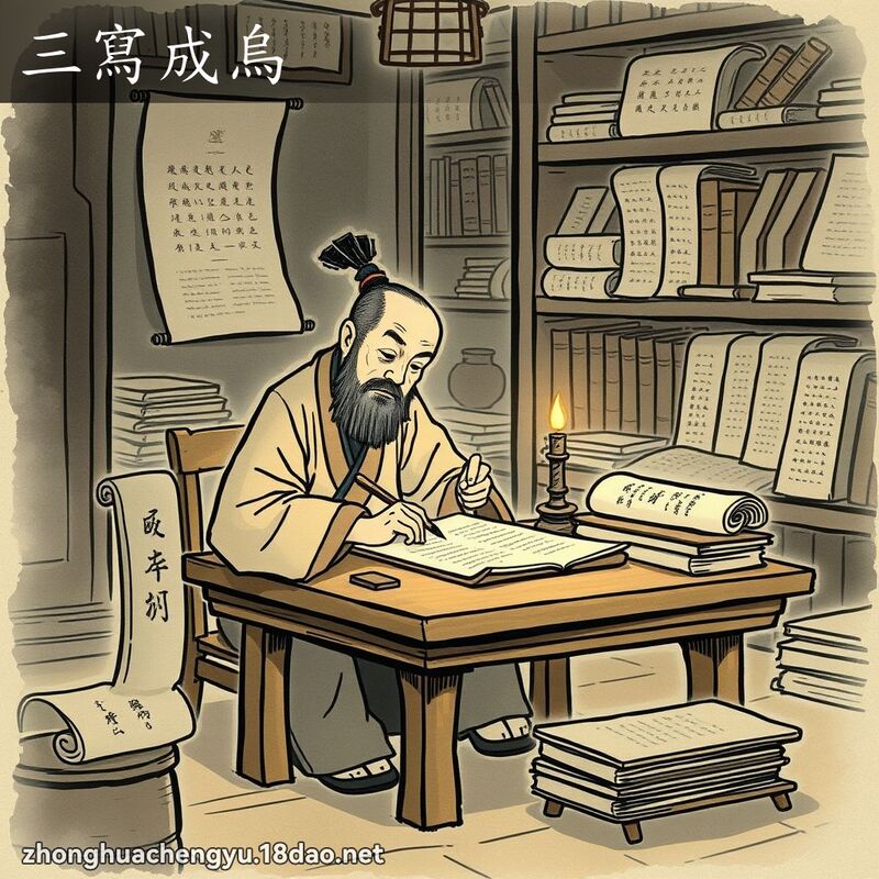 三寫成烏 - 中華成語配圖