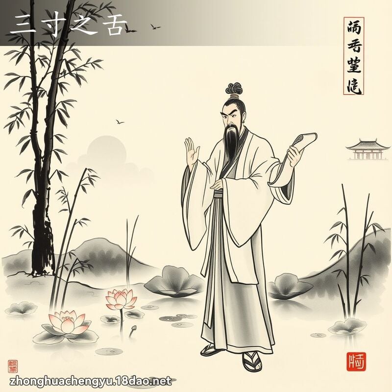 三寸之舌 - 中華成語配圖