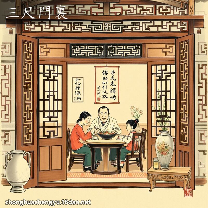 三尺門裏 - 中華成語配圖