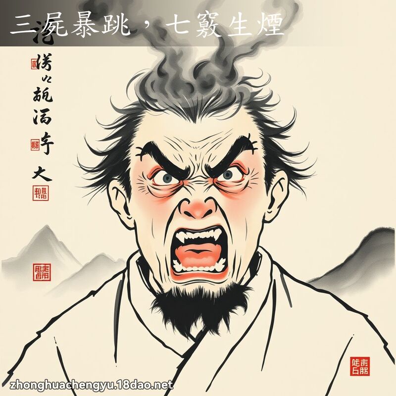 三屍暴跳，七竅生煙 - 中華成語配圖