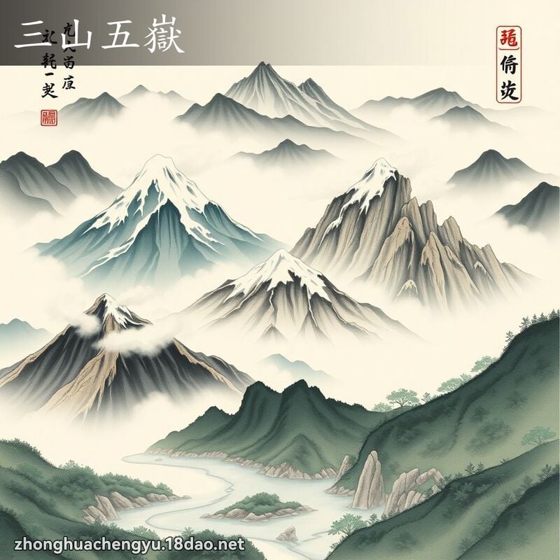 三山五嶽 - 中華成語配圖