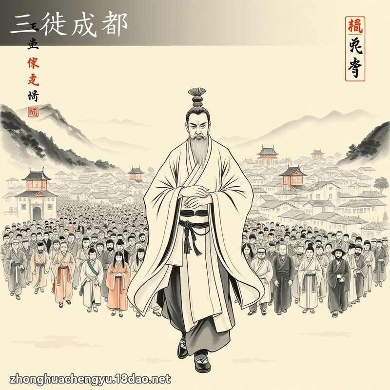 三徙成都 - 中华成语配图