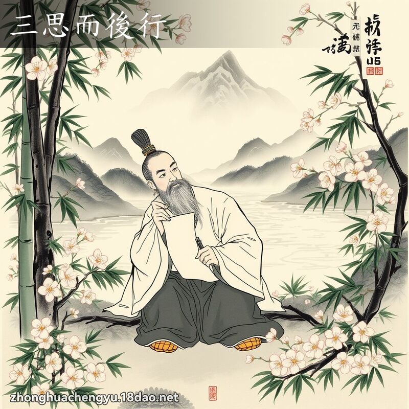三思而後行 - 中華成語配圖