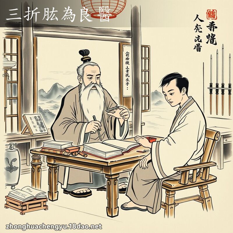 三折肱为良医 - 中华成语配图