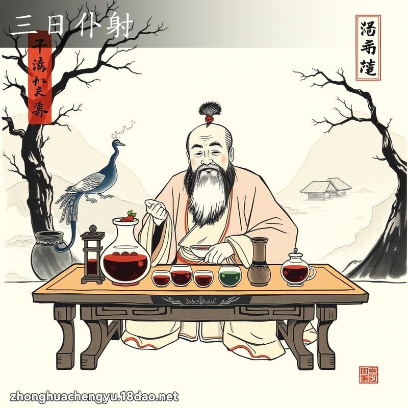 三日仆射 - 中华成语配图
