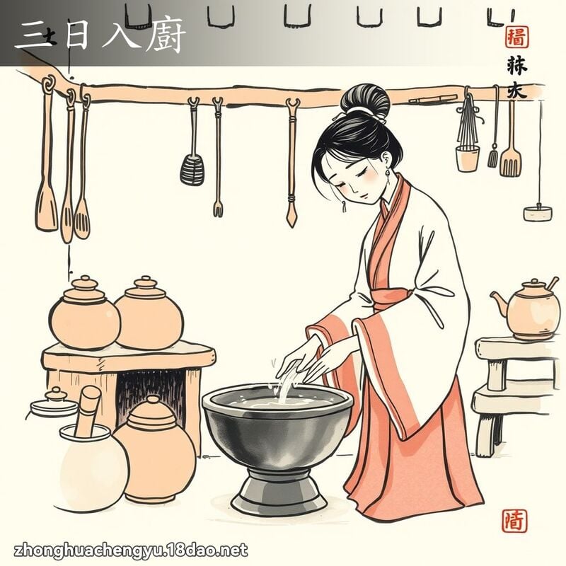 三日入厨 - 中华成语配图