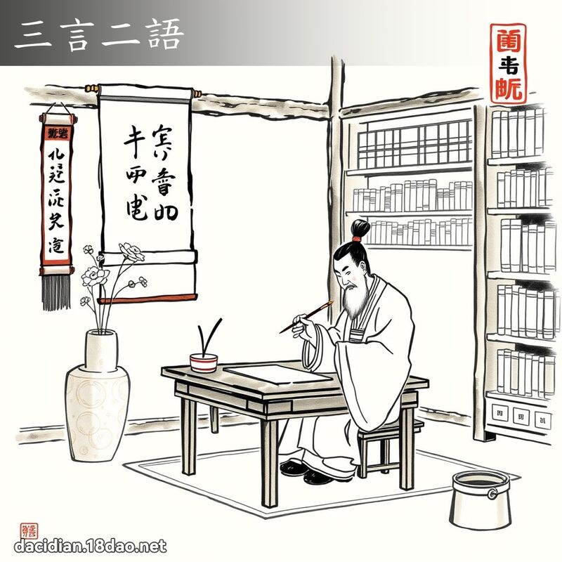 三言二语 配图