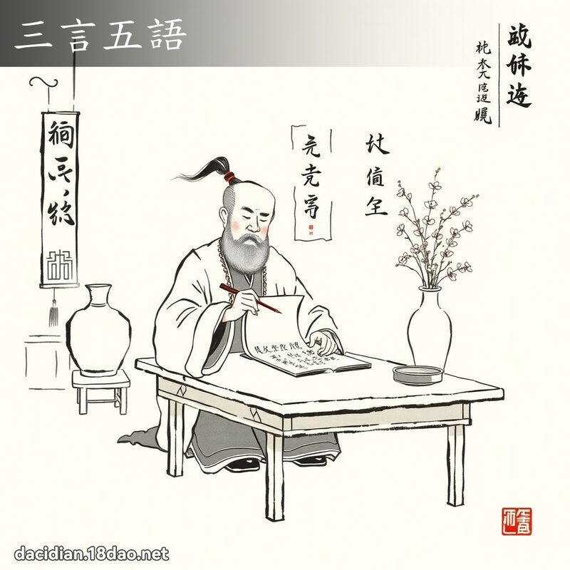 三言五语 配图