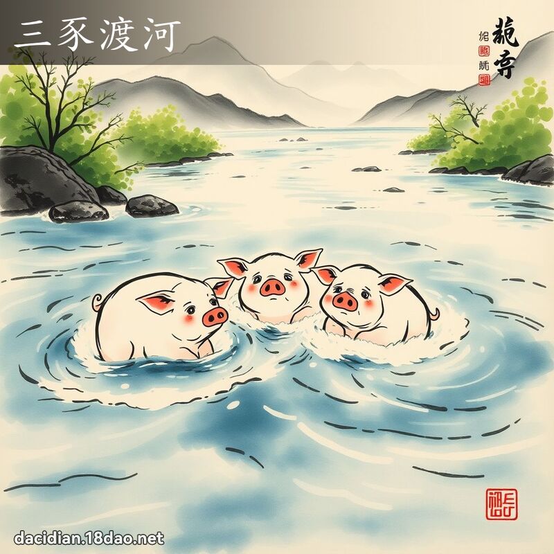 三豕渡河 配图