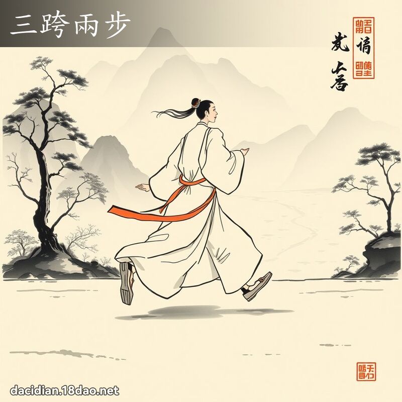 三跨两步 配图
