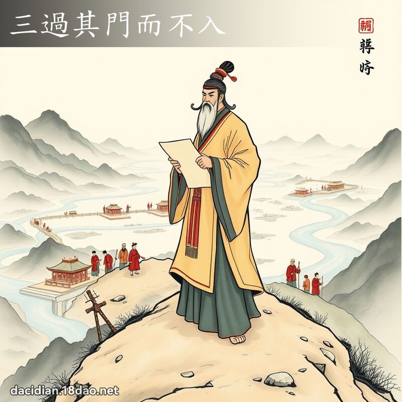 三过其门而不入 配图